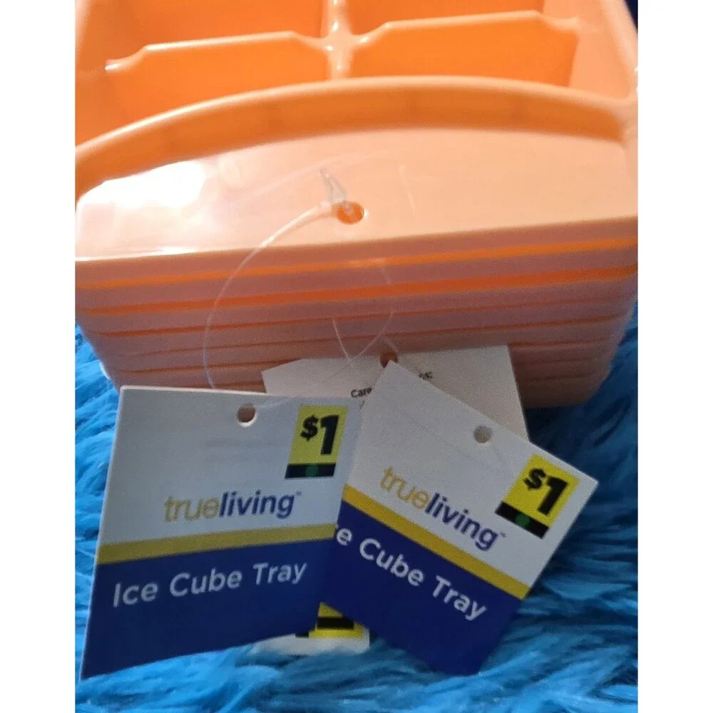 True Living Non Stackable 9pc Lot Bundle Peach Ice Cube Trays *They Do Not Stack